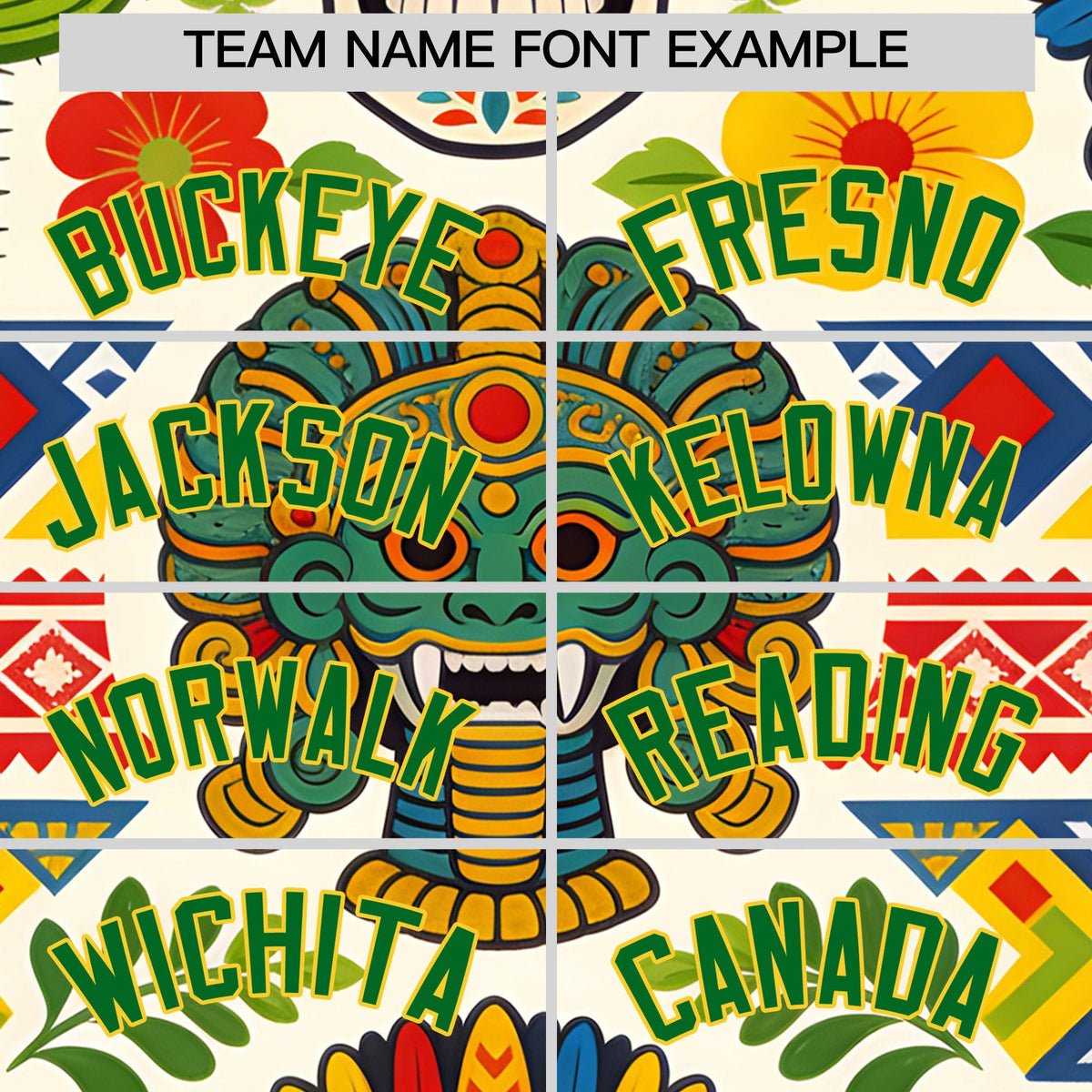 Custom White Kelly Green Gold Graffiti Pattern Mexican style Stretch Fabric Baseball Jersey| KXKSHOP