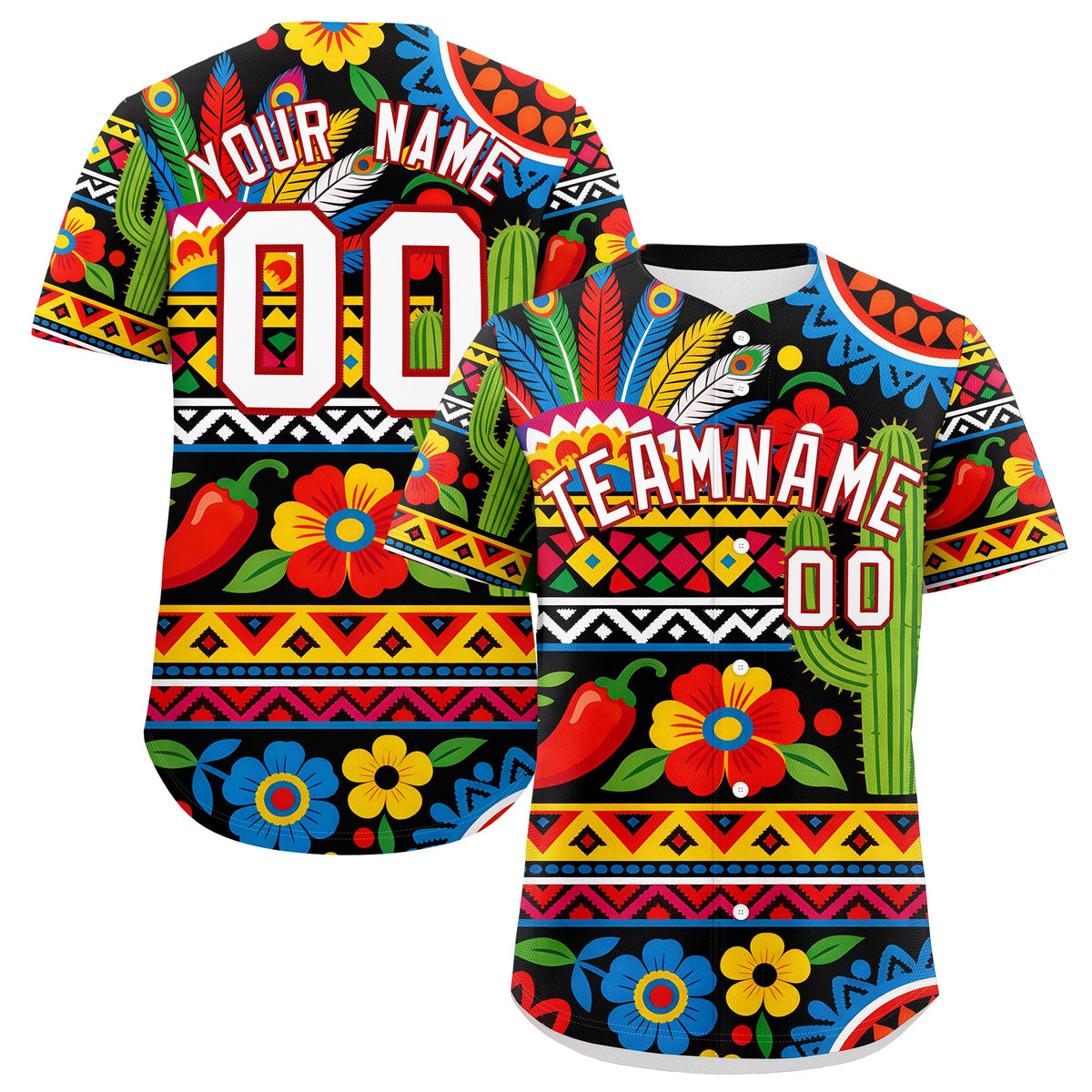 Custom Black White Red Graffiti Pattern Mexican style Stretch Fabric Baseball Jersey| KXKSHOP