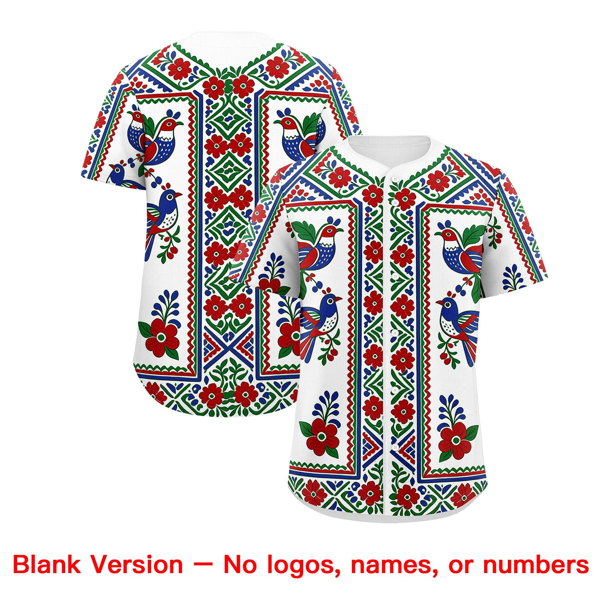 Custom White Kelly Green Red Graffiti Pattern Mexican style Stretch Fabric Baseball Jersey| KXKSHOP
