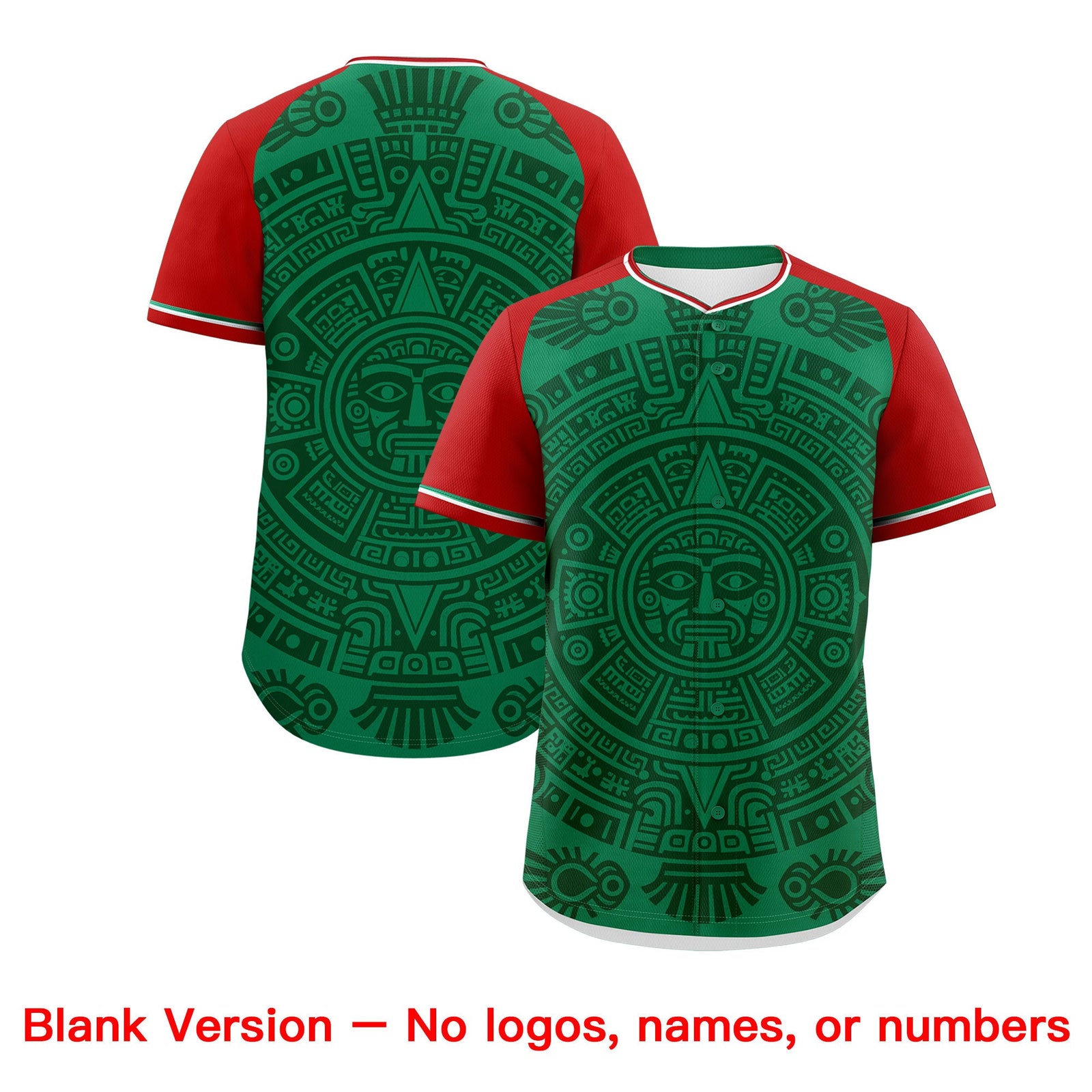 Custom Kelly Green Dark Green Red Graffiti Pattern Mexican style Stretch Fabric Baseball Jersey| KXKSHOP