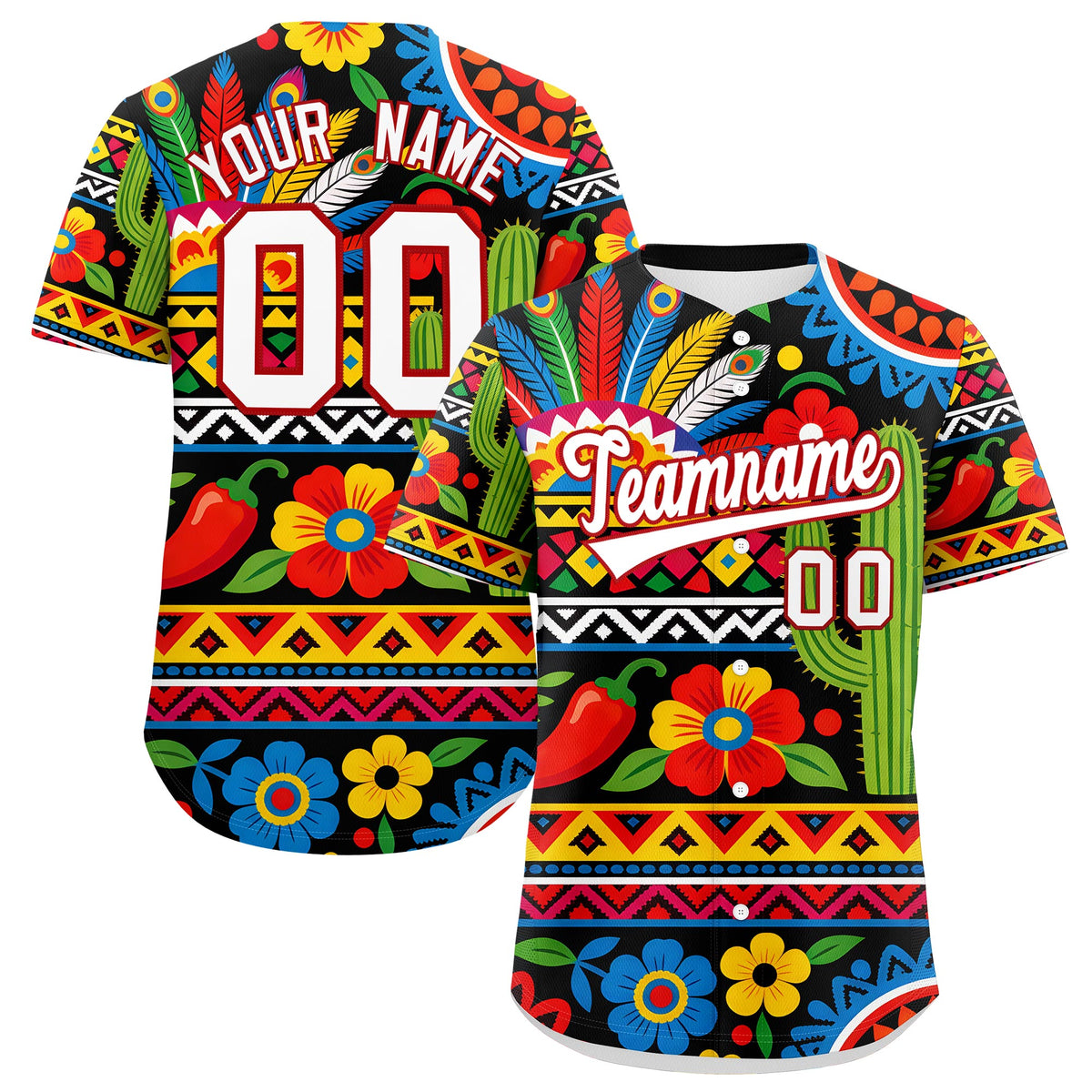 Custom Black White Red Graffiti Pattern Mexican style Stretch Fabric Baseball Jersey| KXKSHOP