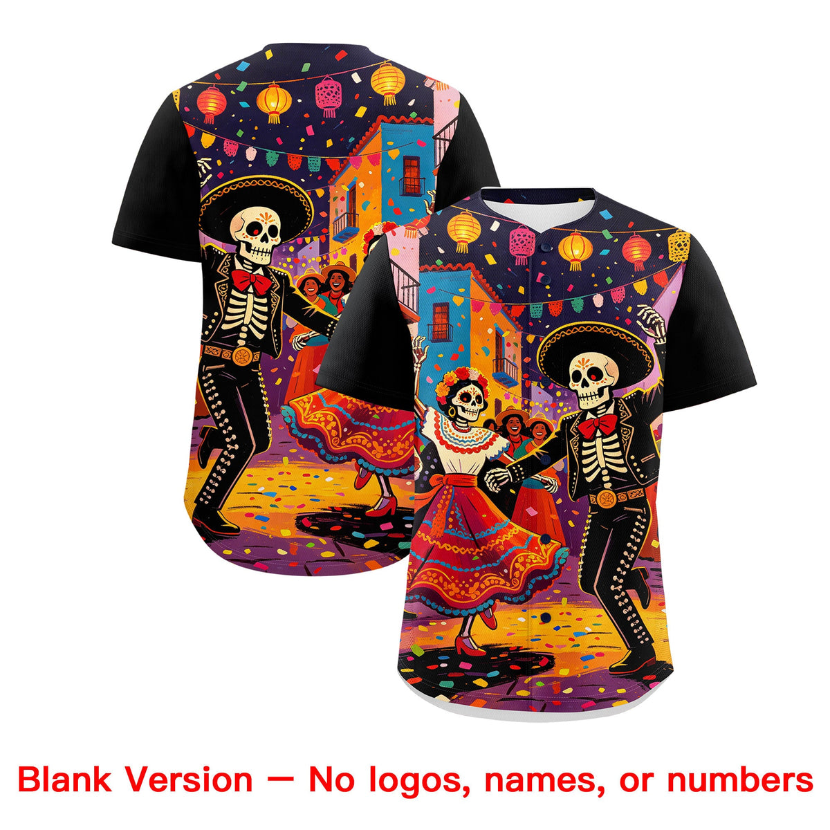 Custom Black White Red Graffiti Pattern Mexican style Stretch Fabric Baseball Jersey| KXKSHOP