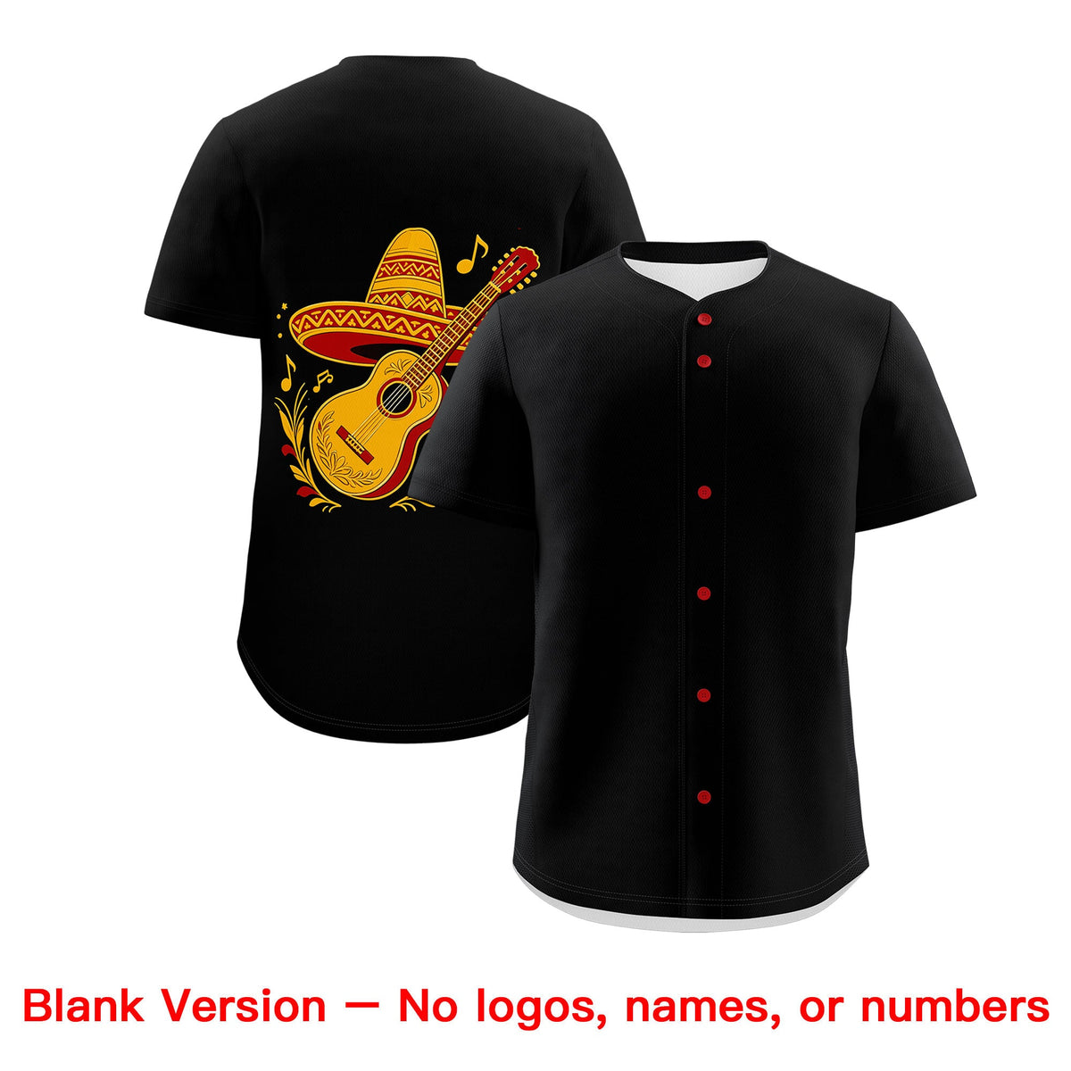Custom Black Red Yellow Graffiti Pattern Mexican style Stretch Fabric Baseball Jersey| KXKSHOP