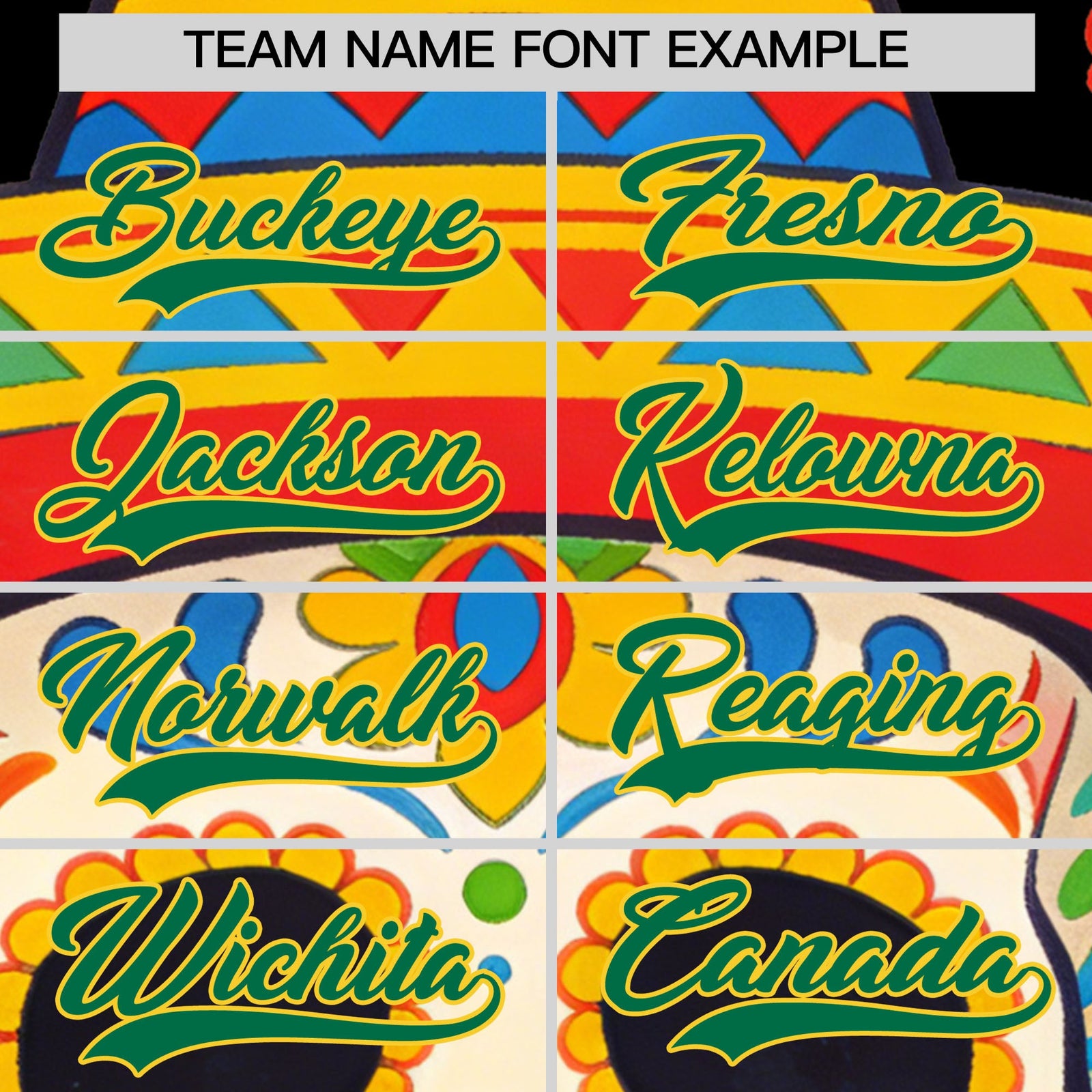 Custom Black Kelly Green Gold Graffiti Pattern Mexican style Stretch Fabric Baseball Jersey| KXKSHOP