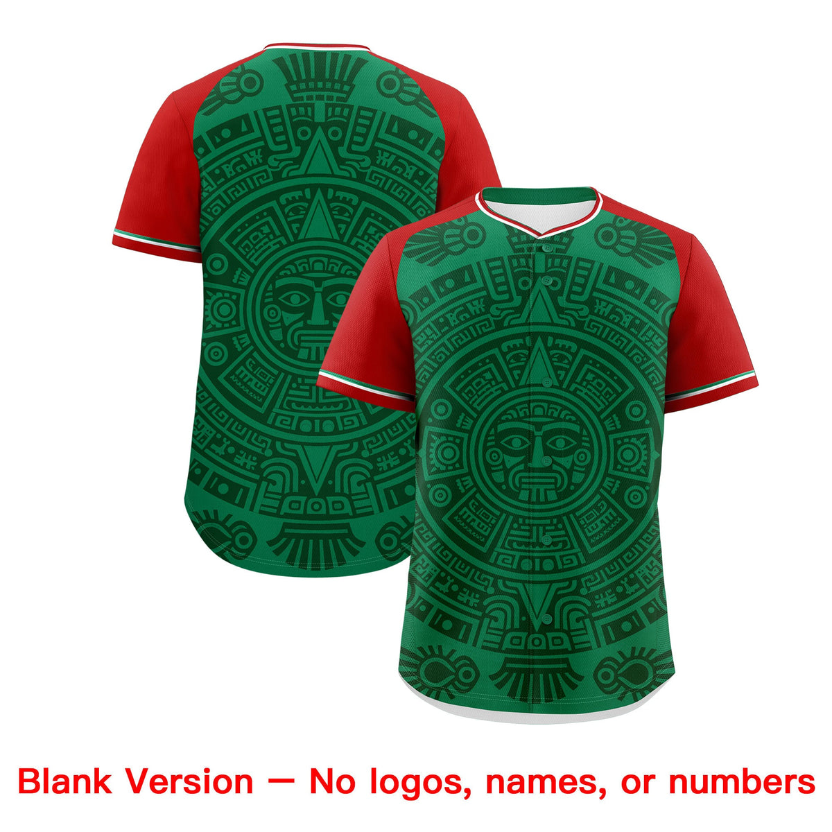Custom Kelly Green Dark Green Red Graffiti Pattern Mexican style Stretch Fabric Baseball Jersey| KXKSHOP