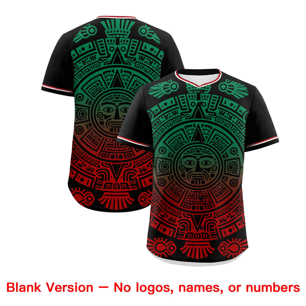 Custom Black Kelly Green Red Graffiti Pattern Mexican style Stretch Fabric Baseball Jersey| KXKSHOP