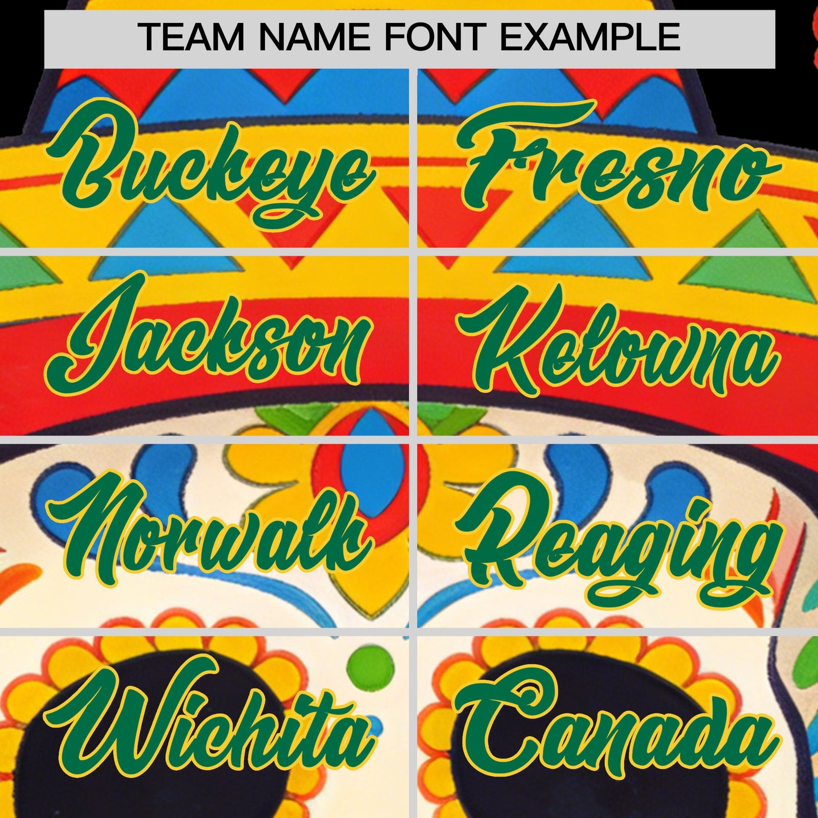 Custom Black Kelly Green Gold Graffiti Pattern Mexican style Stretch Fabric Baseball Jersey| KXKSHOP