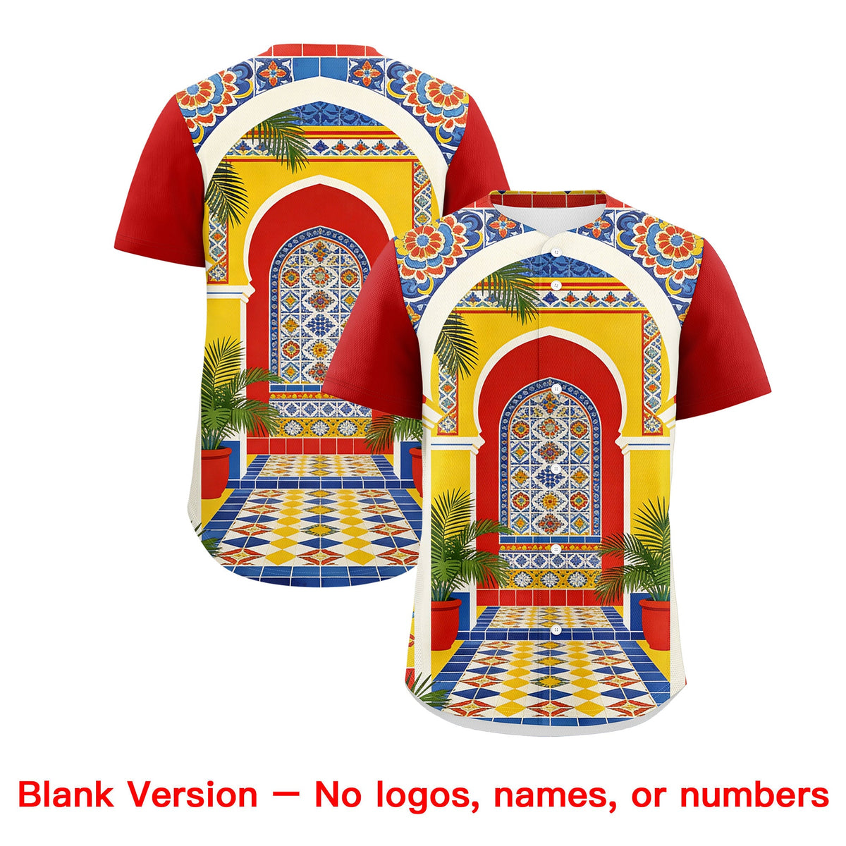 Custom White Red Graffiti Pattern Mexican style Stretch Fabric Baseball Jersey| KXKSHOP