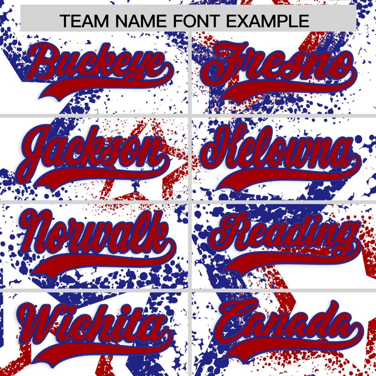 Custom White Royal Blue Red Star-Shaped Ink Texture Graffiti Pattern Baseball Jersey | Sublimation Printed &amp; Stitched,Add Name and Numbern,Perfect for Parties,Perfect for Training | KXKSHOP