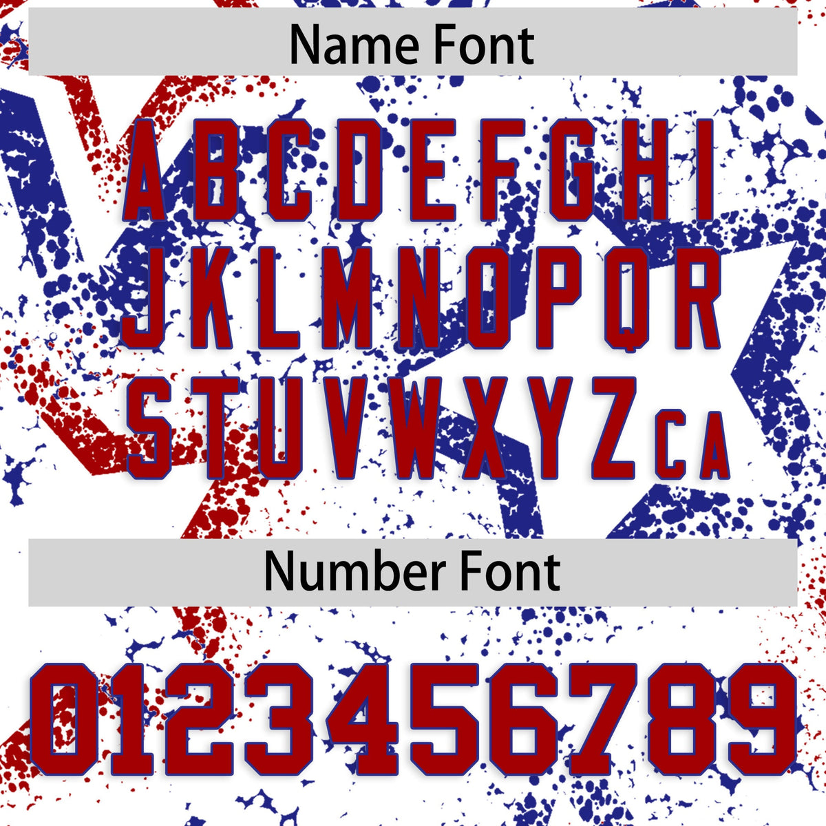 Custom White Royal Blue Red Star-Shaped Ink Texture Graffiti Pattern Baseball Jersey | Sublimation Printed &amp; Stitched,Add Name and Numbern,Perfect for Parties,Perfect for Training | KXKSHOP