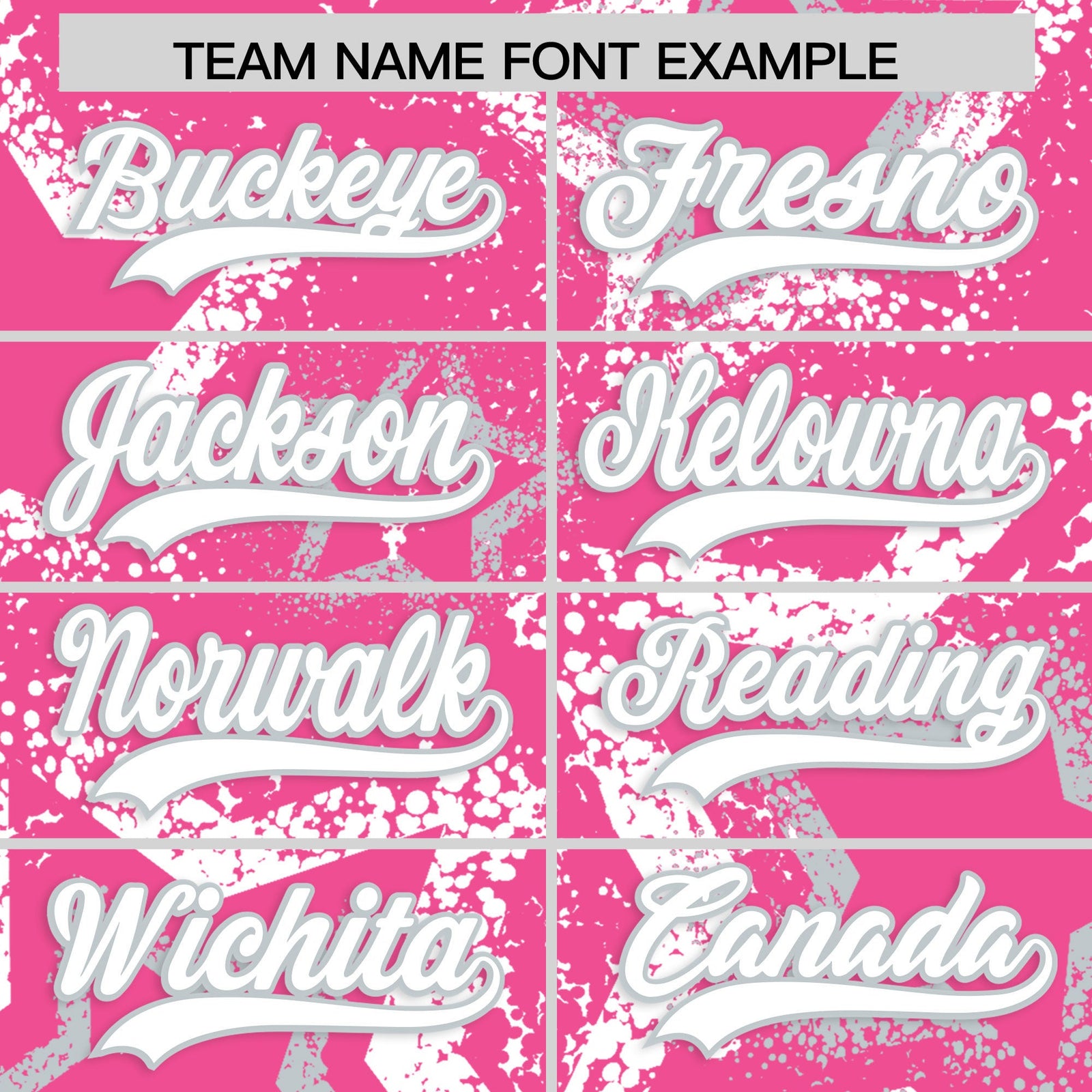 Custom Pink Silver White Star-Shaped Ink Texture Graffiti Pattern Baseball Jersey | Sublimation Printed & Stitched,Add Name and Numbern,Perfect for Parties,Perfect for Training | KXKSHOP