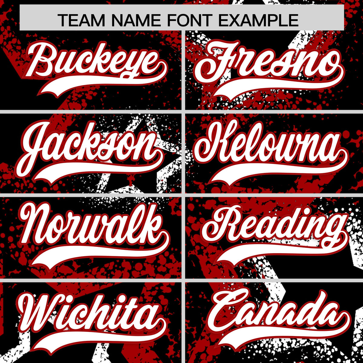 Custom Black White Red Star-Shaped Ink Texture Graffiti Pattern Baseball Jersey | Sublimation Printed &amp; Stitched,Add Name and Numbern,Perfect for Parties,Perfect for Training | KXKSHOP