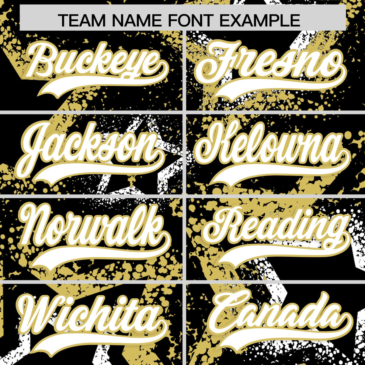 Custom Black White Old Gold Star-Shaped Ink Texture Graffiti Pattern Baseball Jersey | Sublimation Printed &amp; Stitched,Add Name and Numbern,Perfect for Parties,Perfect for Training | KXKSHOP
