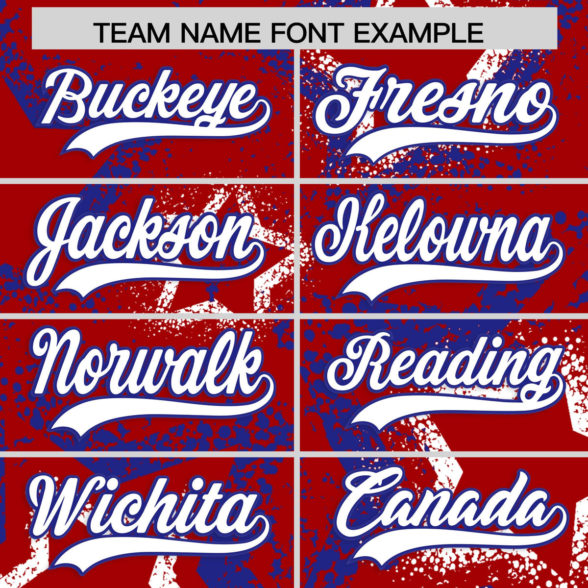Custom Red White Royal Blue Star-Shaped Ink Texture Graffiti Pattern Baseball Jersey | Sublimation Printed &amp; Stitched,Add Name and Numbern,Perfect for Parties,Perfect for Training | KXKSHOP