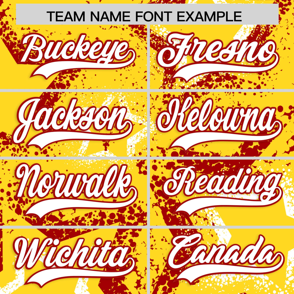 Custom Gold White Red Star-Shaped Ink Texture Graffiti Pattern Baseball Jersey | Sublimation Printed &amp; Stitched,Add Name and Numbern,Perfect for Parties,Perfect for Training | KXKSHOP
