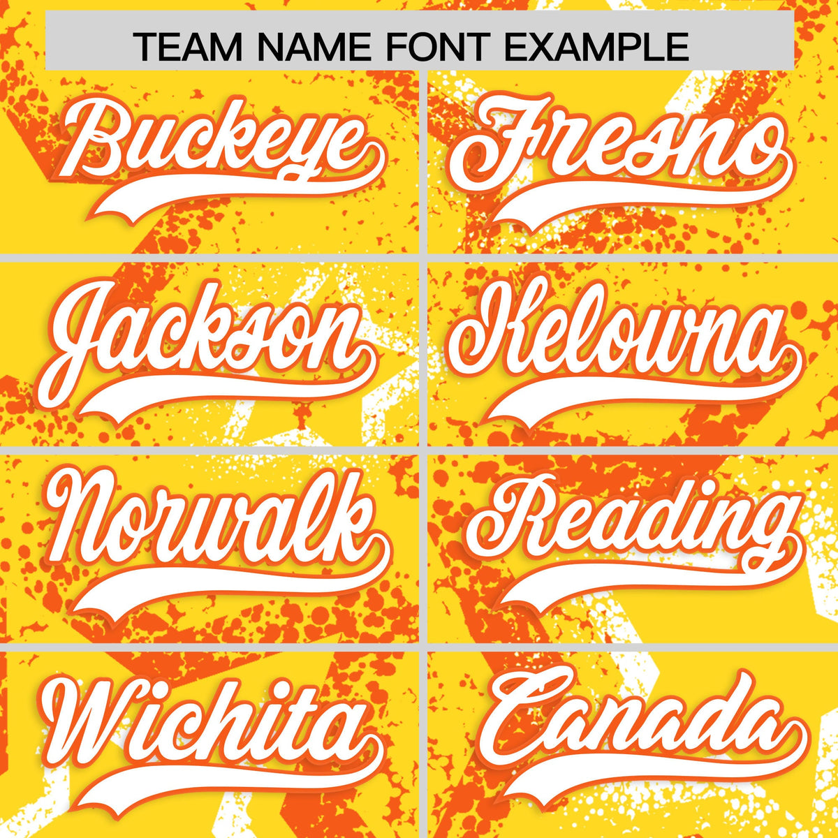 Custom Gold Orange White Star-Shaped Ink Texture Graffiti Pattern Baseball Jersey | Sublimation Printed &amp; Stitched,Add Name and Numbern,Perfect for Parties,Perfect for Training | KXKSHOP