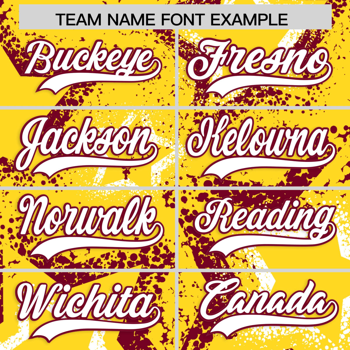 Custom Gold White Crimson Star-Shaped Ink Texture Graffiti Pattern Baseball Jersey | Sublimation Printed &amp; Stitched,Add Name and Numbern,Perfect for Parties,Perfect for Training | KXKSHOP