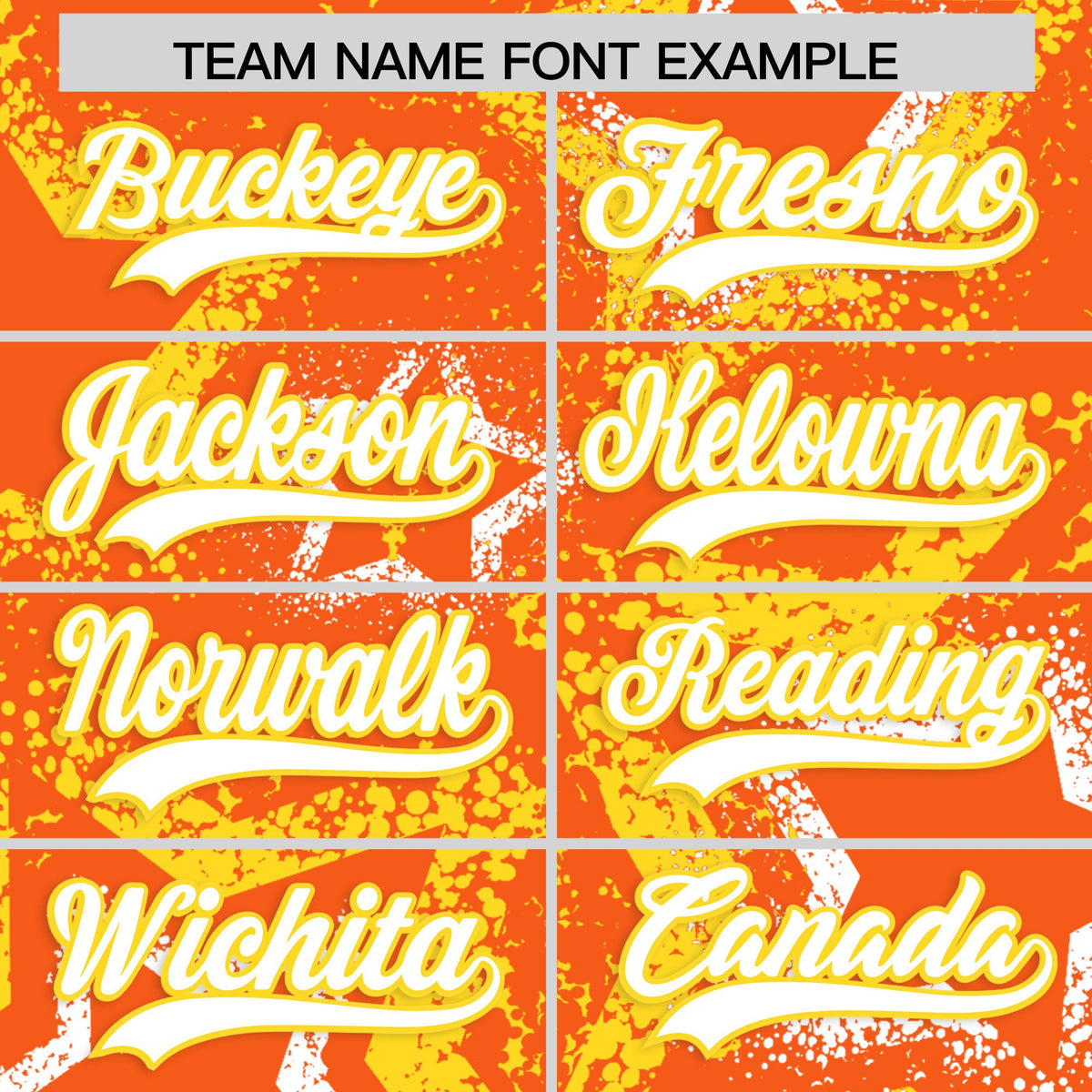 Custom Orange White Gold Star-Shaped Ink Texture Graffiti Pattern Baseball Jersey | Sublimation Printed &amp; Stitched,Add Name and Numbern,Perfect for Parties,Perfect for Training | KXKSHOP