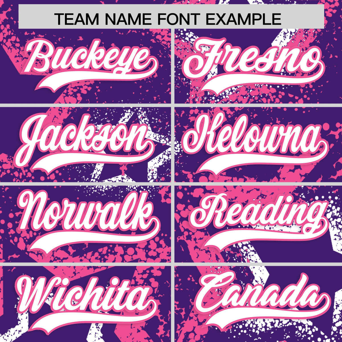 Custom Purple White Pink Star-Shaped Ink Texture Graffiti Pattern Baseball Jersey | Sublimation Printed &amp; Stitched,Add Name and Numbern,Perfect for Parties,Perfect for Training | KXKSHOP