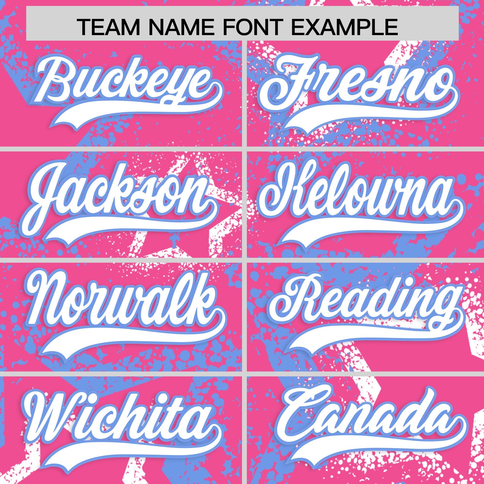 Custom Pink White Light Blue Star-Shaped Ink Texture Graffiti Pattern Baseball Jersey | Sublimation Printed & Stitched,Add Name and Numbern,Perfect for Parties,Perfect for Training | KXKSHOP