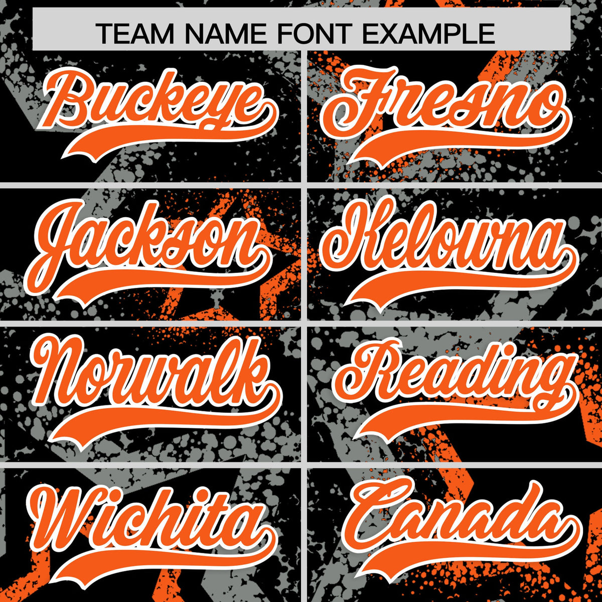 Custom Black Orange White Star-Shaped Ink Texture Graffiti Pattern Baseball Jersey | Sublimation Printed &amp; Stitched,Add Name and Numbern,Perfect for Parties,Perfect for Training | KXKSHOP