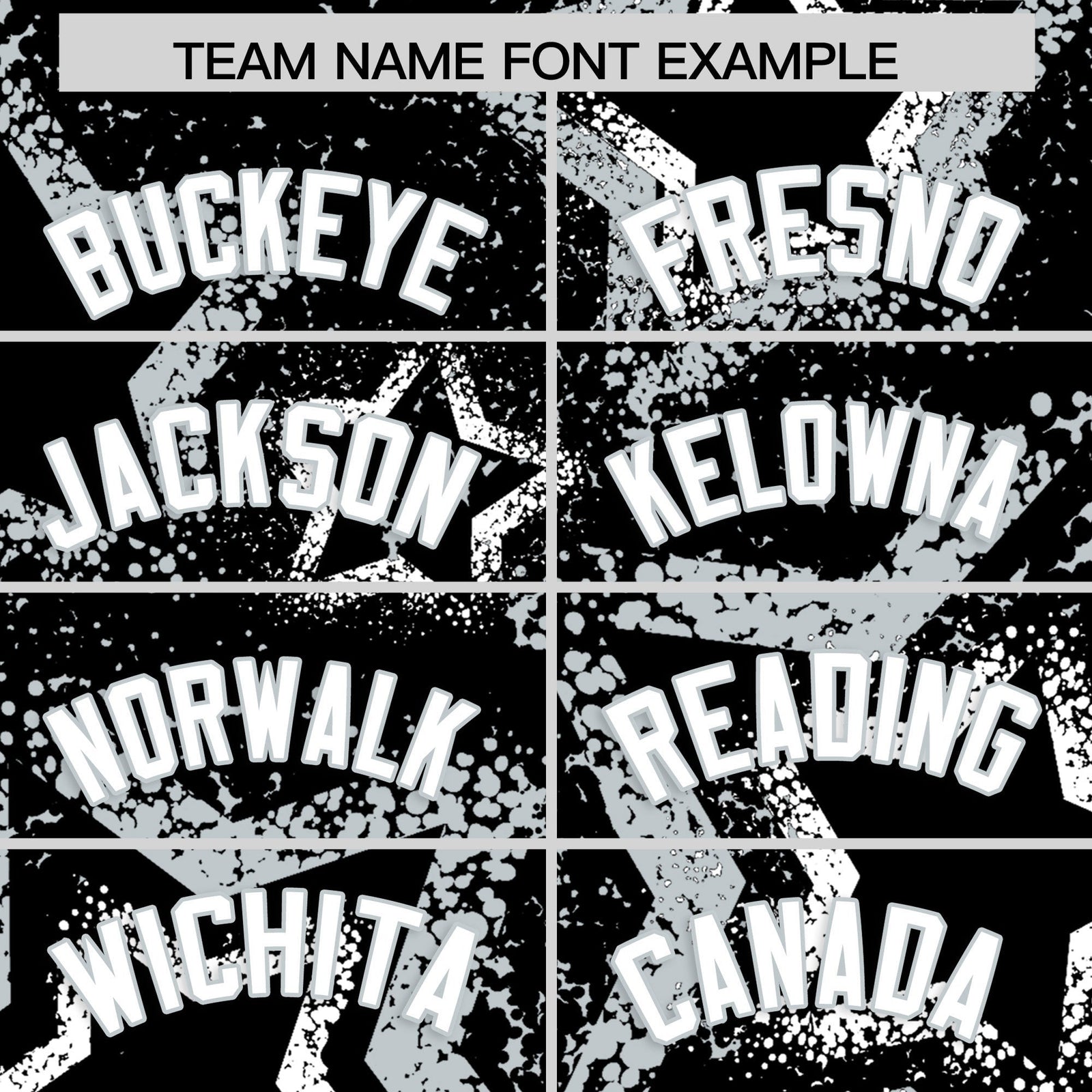 Custom Black White Silver Star-Shaped Ink Texture Graffiti Pattern Baseball Jersey | Sublimation Printed & Stitched,Add Name and Numbern,Perfect for Parties,Perfect for Training | KXKSHOP