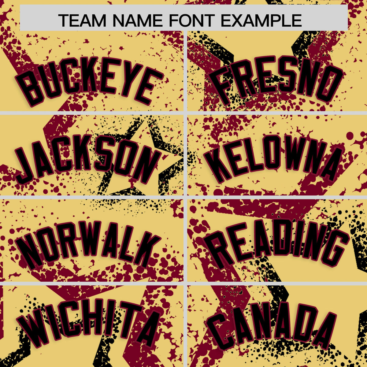 Custom Khaki Black Crimson Star-Shaped Ink Texture Graffiti Pattern Baseball Jersey | Sublimation Printed & Stitched,Add Name and Numbern,Perfect for Parties,Perfect for Training | KXKSHOP