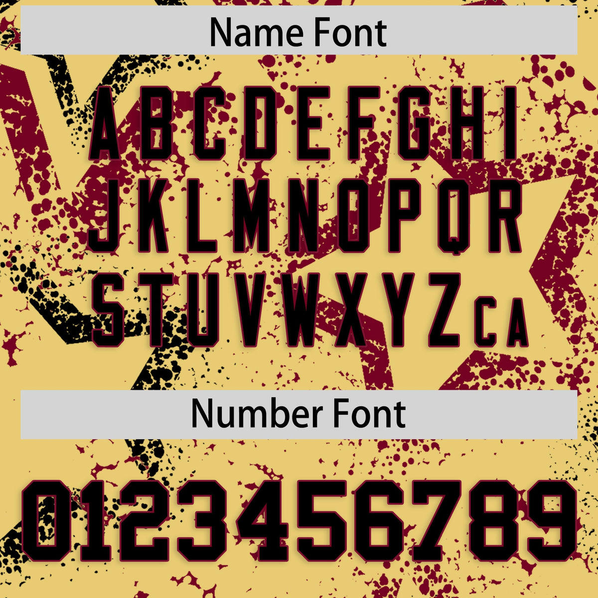 Custom Khaki Black Crimson Star-Shaped Ink Texture Graffiti Pattern Baseball Jersey | Sublimation Printed & Stitched,Add Name and Numbern,Perfect for Parties,Perfect for Training | KXKSHOP