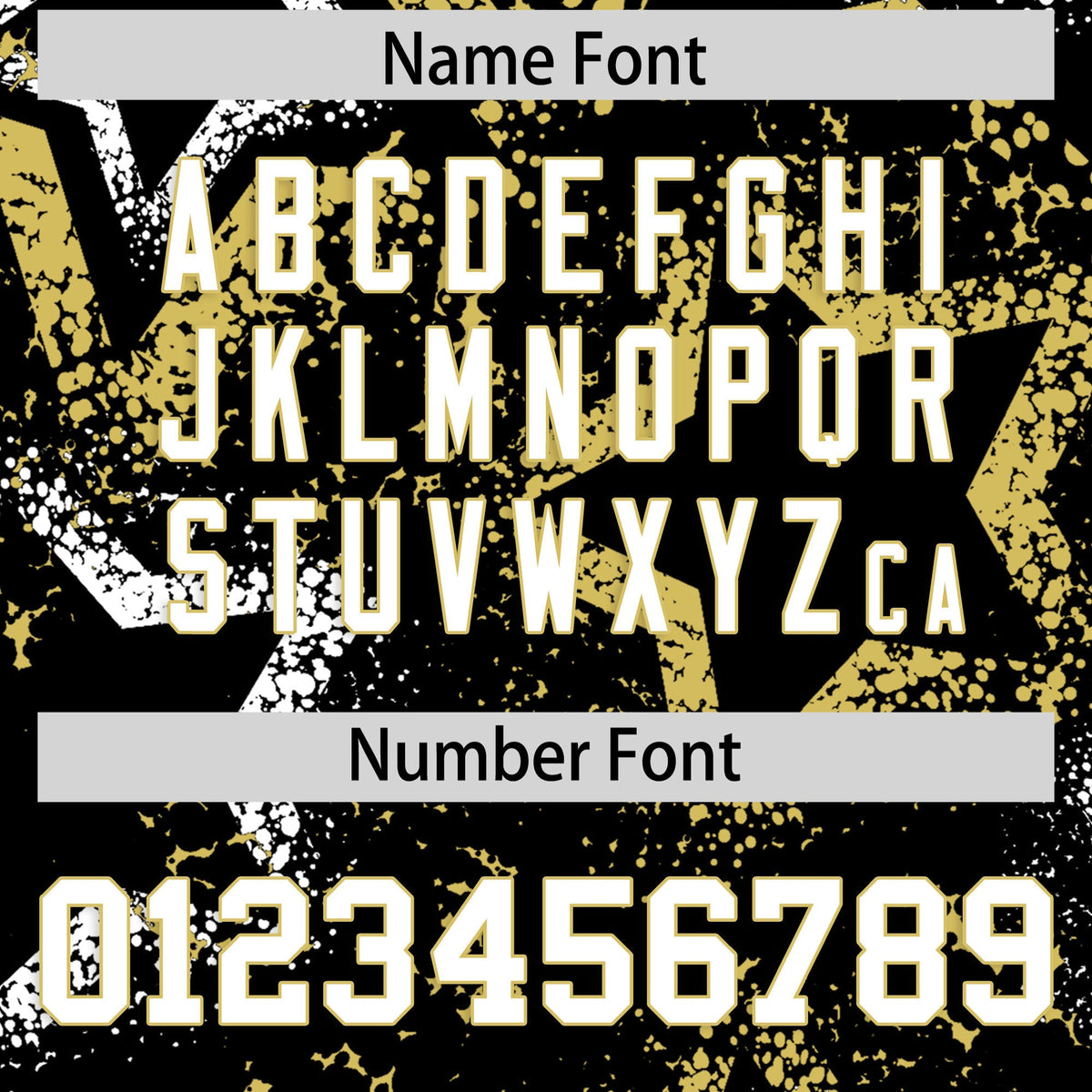 Custom Black White Old Gold Star-Shaped Ink Texture Graffiti Pattern Baseball Jersey | Sublimation Printed &amp; Stitched,Add Name and Numbern,Perfect for Parties,Perfect for Training | KXKSHOP