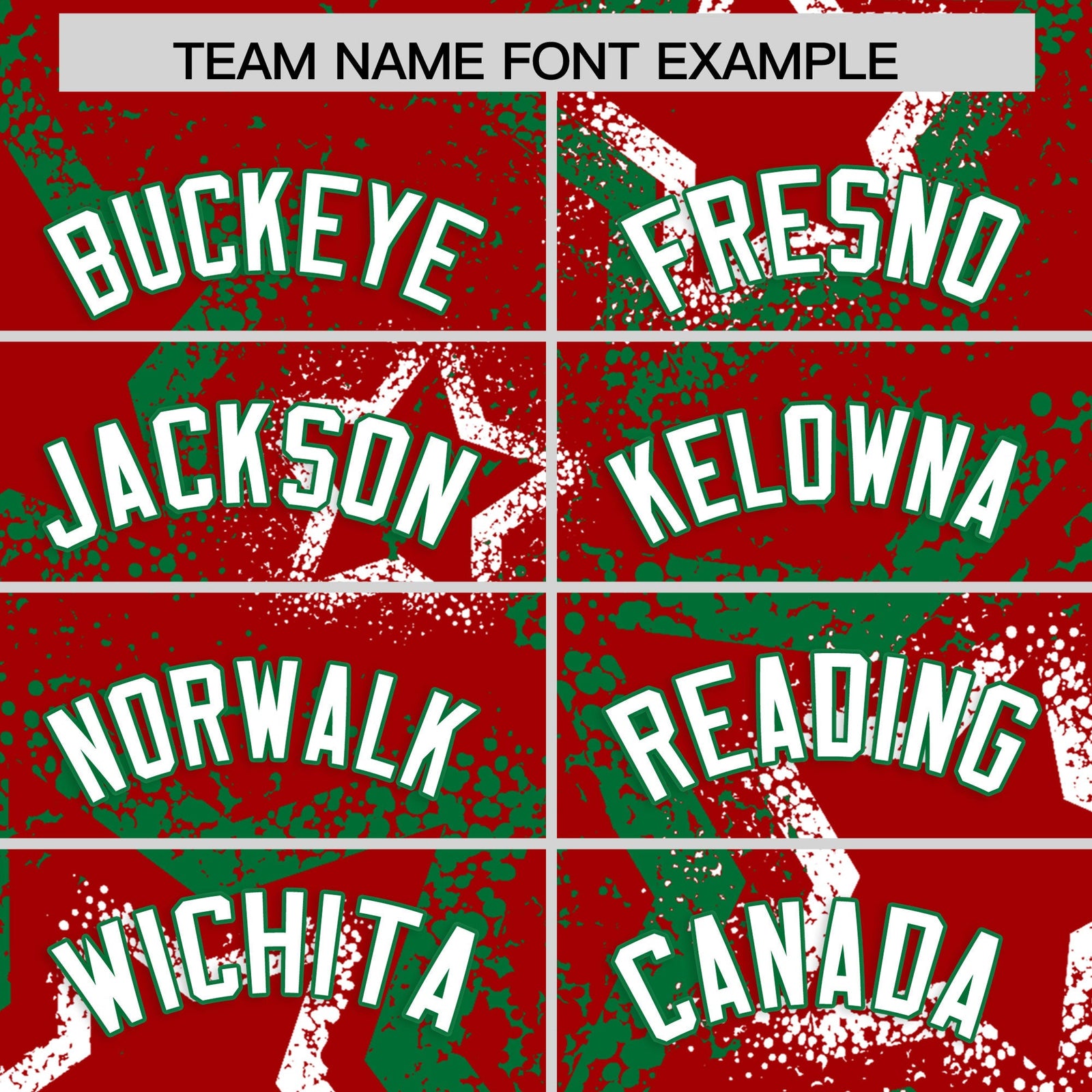 Custom Red White Kelly Green Star-Shaped Ink Texture Graffiti Pattern Baseball Jersey | Sublimation Printed & Stitched,Add Name and Numbern,Perfect for Parties,Perfect for Training | KXKSHOP