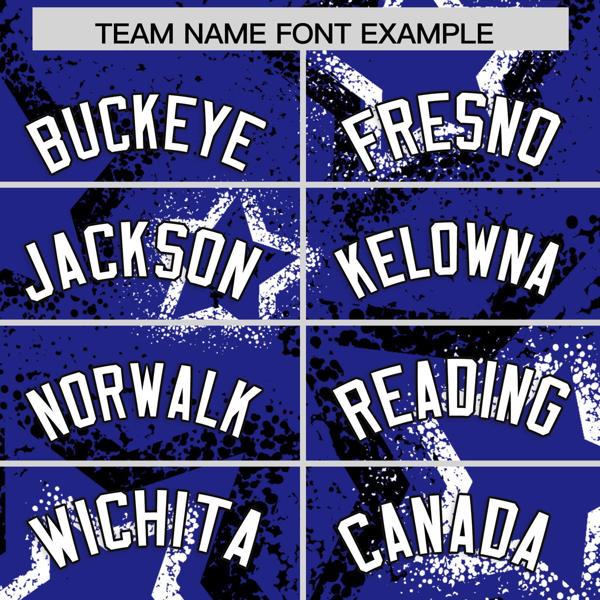 Custom Royal Blue Black White Star-Shaped Ink Texture Graffiti Pattern Baseball Jersey | Sublimation Printed &amp; Stitched,Add Name and Numbern,Perfect for Parties,Perfect for Training | KXKSHOP