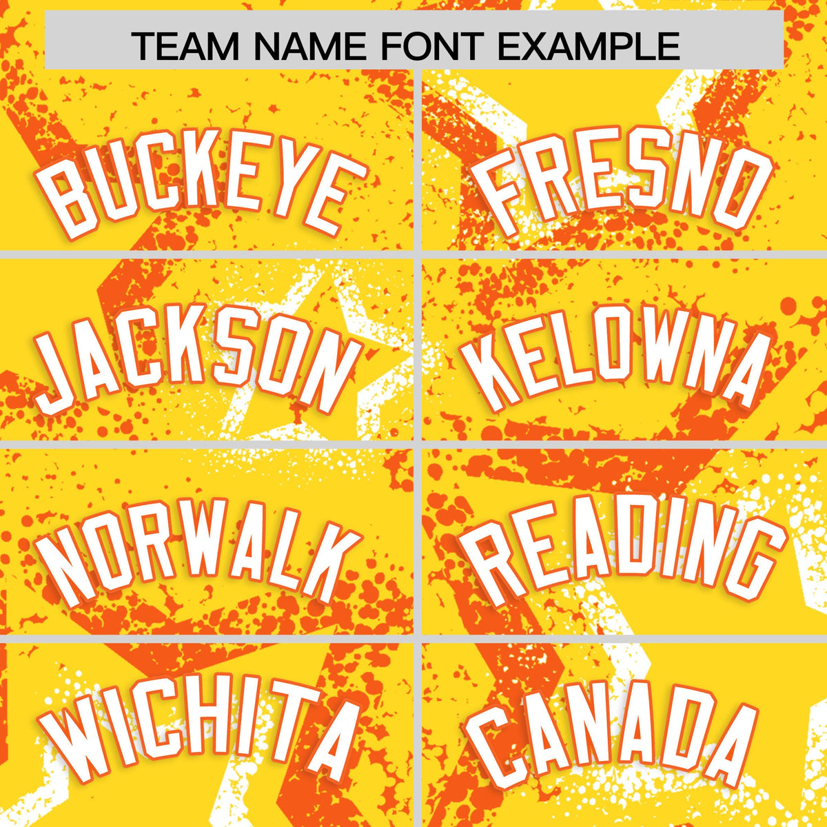 Custom Gold Orange White Star-Shaped Ink Texture Graffiti Pattern Baseball Jersey | Sublimation Printed &amp; Stitched,Add Name and Numbern,Perfect for Parties,Perfect for Training | KXKSHOP