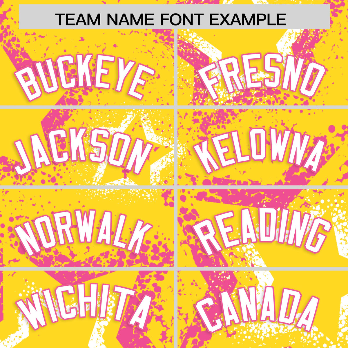 Custom Gold White Pink Star-Shaped Ink Texture Graffiti Pattern Baseball Jersey | Sublimation Printed &amp; Stitched,Add Name and Numbern,Perfect for Parties,Perfect for Training | KXKSHOP