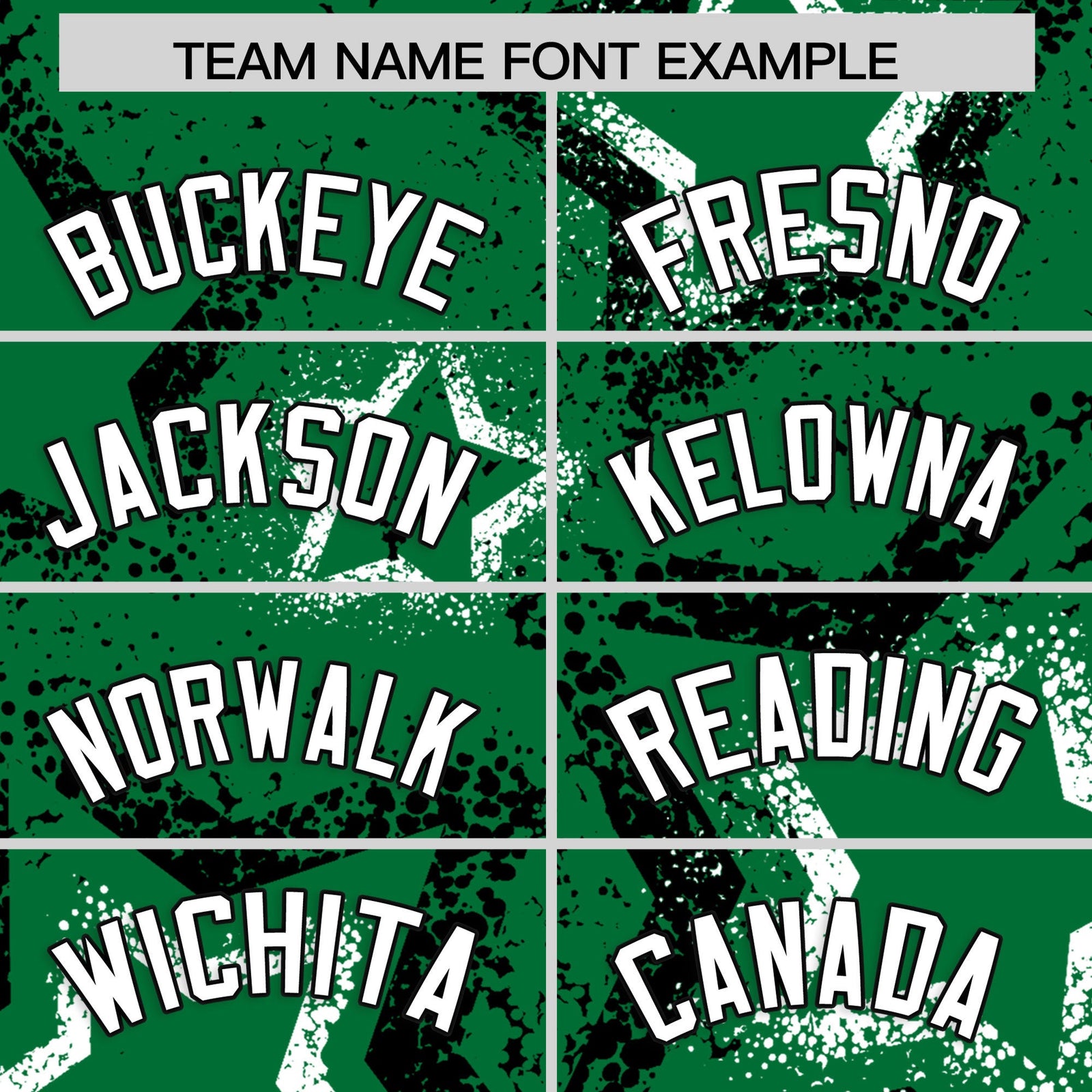 Custom Kelly Green White Star-Shaped Ink Texture Graffiti Pattern Baseball Jersey | Sublimation Printed & Stitched,Add Name and Numbern,Perfect for Parties,Perfect for Training | KXKSHOP
