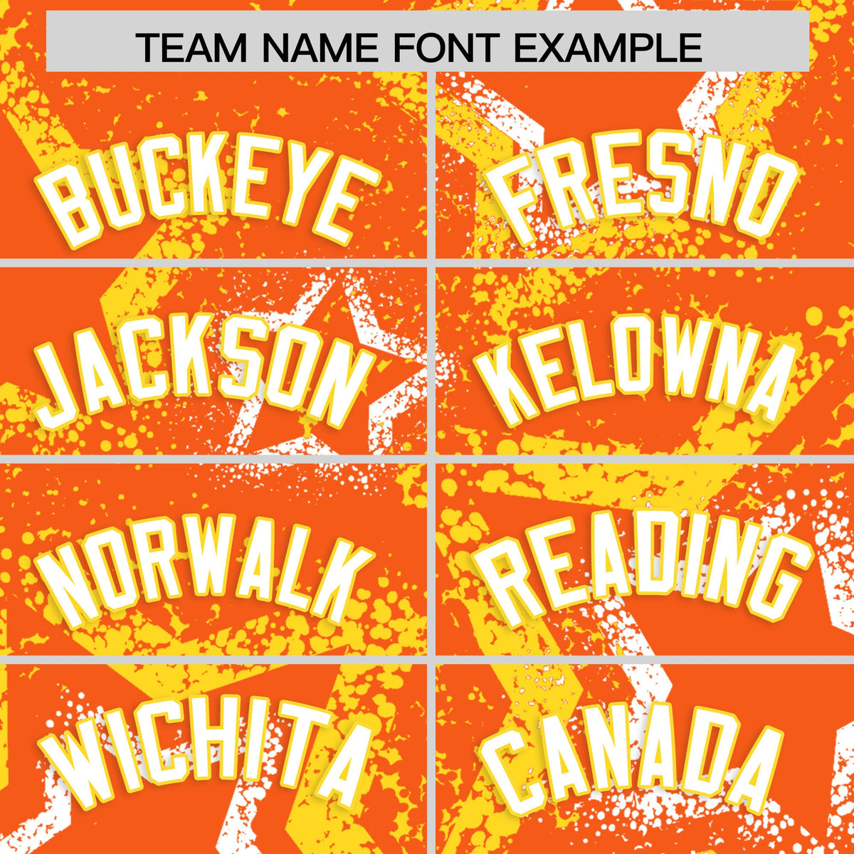 Custom Orange White Gold Star-Shaped Ink Texture Graffiti Pattern Baseball Jersey | Sublimation Printed &amp; Stitched,Add Name and Numbern,Perfect for Parties,Perfect for Training | KXKSHOP