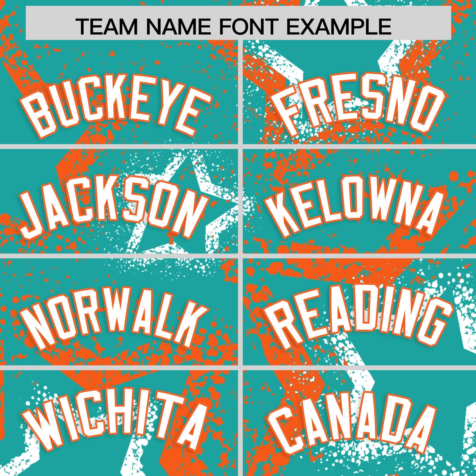 Custom Aqua White Orange Star-Shaped Ink Texture Graffiti Pattern Baseball Jersey | Sublimation Printed & Stitched,Add Name and Numbern,Perfect for Parties,Perfect for Training | KXKSHOP
