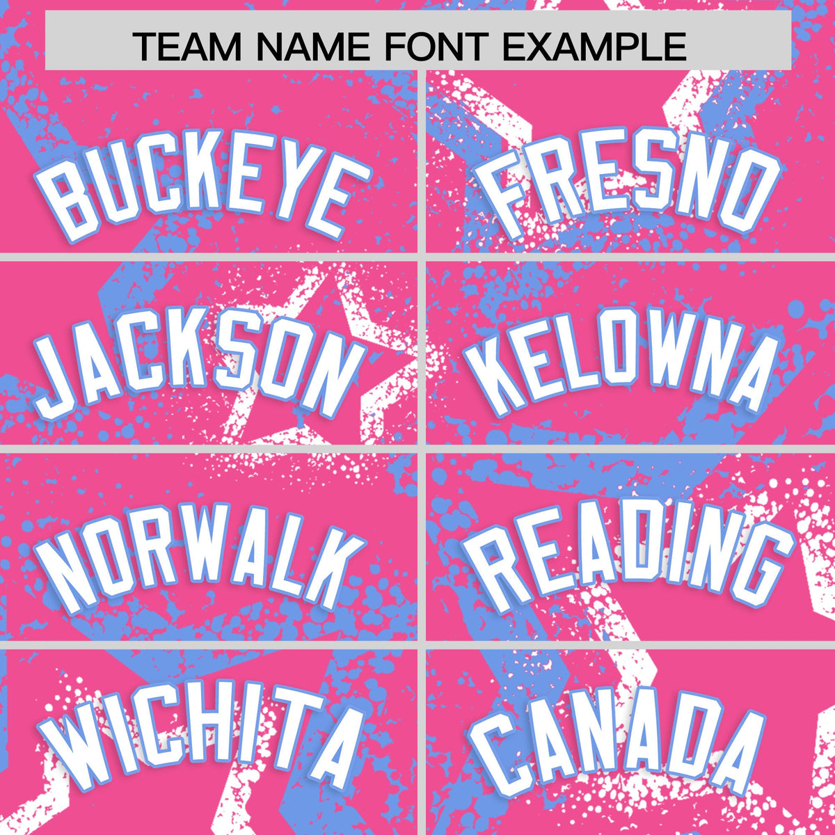 Custom Pink White Light Blue Star-Shaped Ink Texture Graffiti Pattern Baseball Jersey | Sublimation Printed &amp; Stitched,Add Name and Numbern,Perfect for Parties,Perfect for Training | KXKSHOP