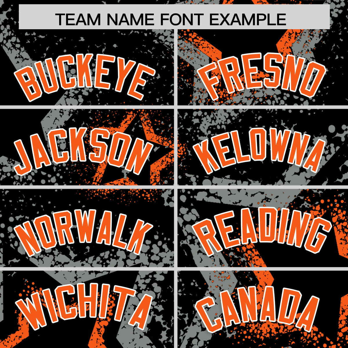 Custom Black Orange White Star-Shaped Ink Texture Graffiti Pattern Baseball Jersey | Sublimation Printed &amp; Stitched,Add Name and Numbern,Perfect for Parties,Perfect for Training | KXKSHOP
