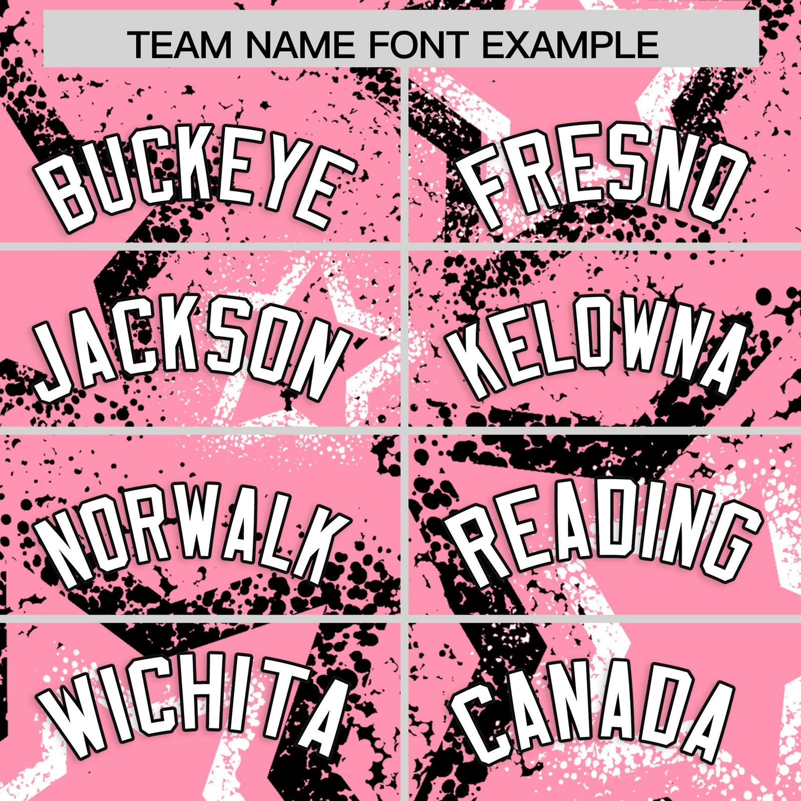 Custom Light Pink White Black Star-Shaped Ink Texture Graffiti Pattern Baseball Jersey | Sublimation Printed & Stitched,Add Name and Numbern,Perfect for Parties,Perfect for Training | KXKSHOP