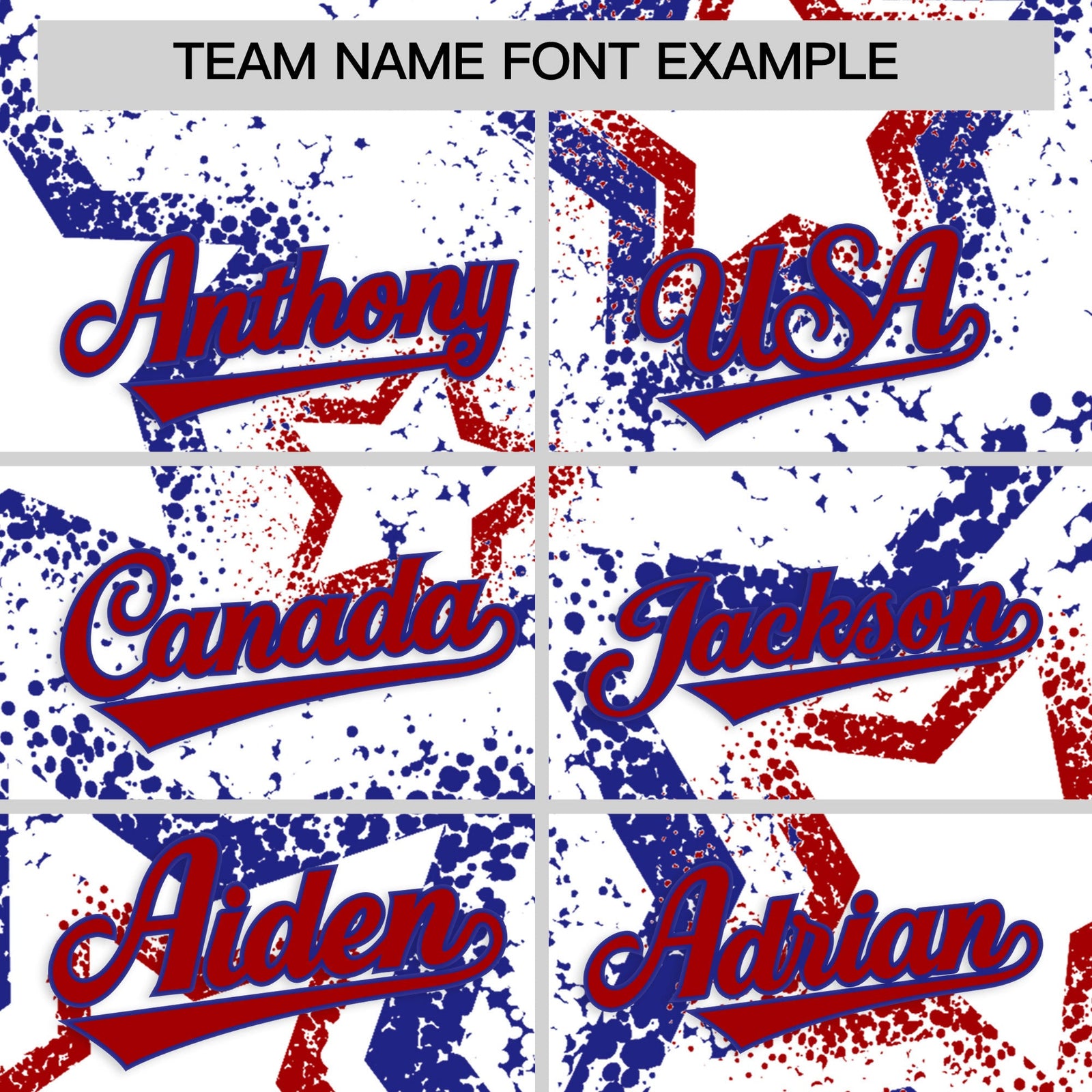 Custom White Royal Blue Red Star-Shaped Ink Texture Graffiti Pattern Baseball Jersey | Sublimation Printed & Stitched,Add Name and Numbern,Perfect for Parties,Perfect for Training | KXKSHOP