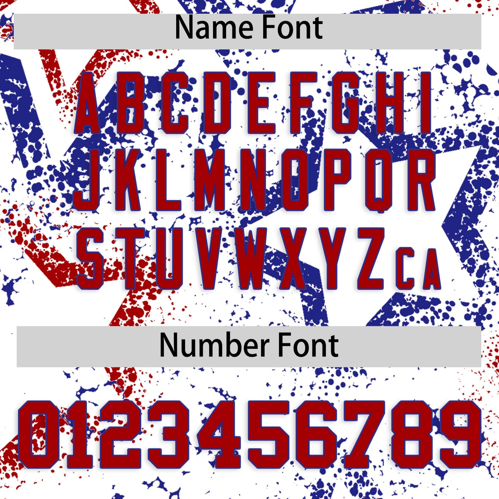 Custom White Royal Blue Red Star-Shaped Ink Texture Graffiti Pattern Baseball Jersey | Sublimation Printed & Stitched,Add Name and Numbern,Perfect for Parties,Perfect for Training | KXKSHOP