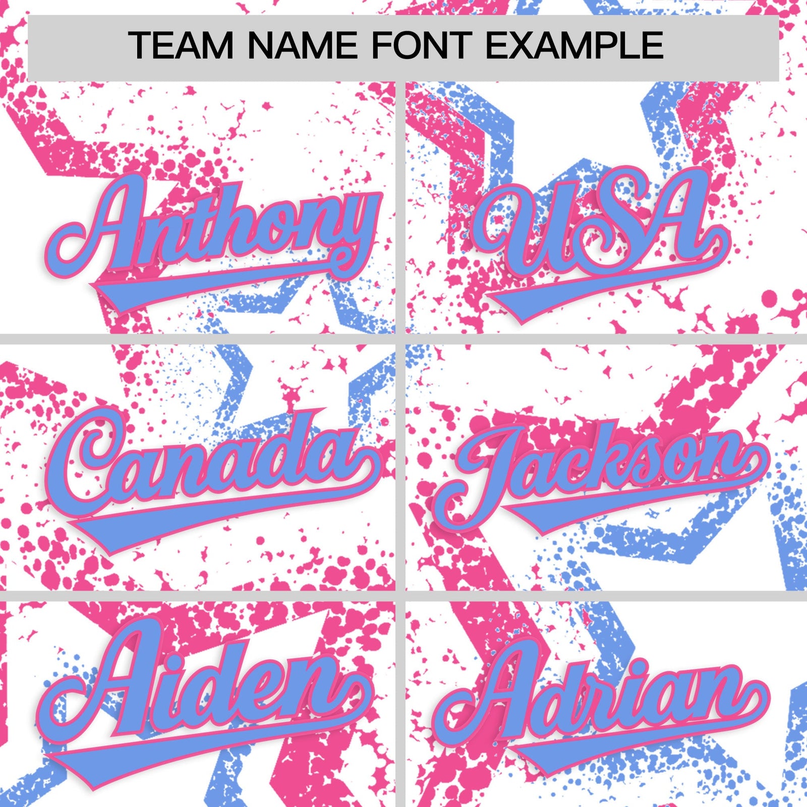 Custom White Pink Light Blue Star-Shaped Ink Texture Graffiti Pattern Baseball Jersey | Sublimation Printed & Stitched,Add Name and Numbern,Perfect for Parties,Perfect for Training | KXKSHOP