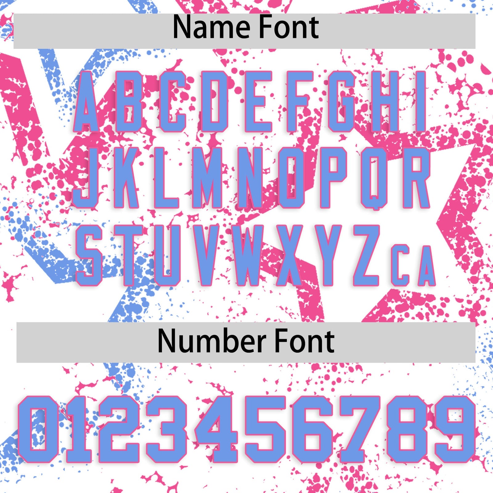 Custom White Pink Light Blue Star-Shaped Ink Texture Graffiti Pattern Baseball Jersey | Sublimation Printed & Stitched,Add Name and Numbern,Perfect for Parties,Perfect for Training | KXKSHOP