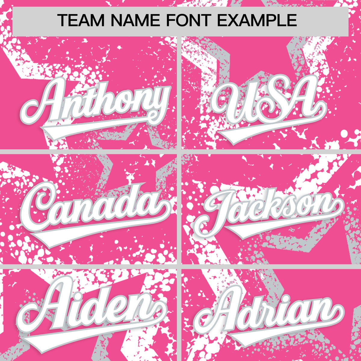 Custom Pink Silver White Star-Shaped Ink Texture Graffiti Pattern Baseball Jersey | Sublimation Printed & Stitched,Add Name and Numbern,Perfect for Parties,Perfect for Training | KXKSHOP