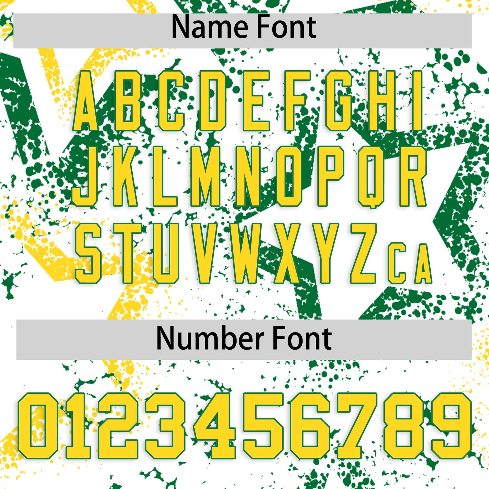 Custom White Kelly Green Gold Star-Shaped Ink Texture Graffiti Pattern Baseball Jersey | Sublimation Printed & Stitched,Add Name and Numbern,Perfect for Parties,Perfect for Training | KXKSHOP