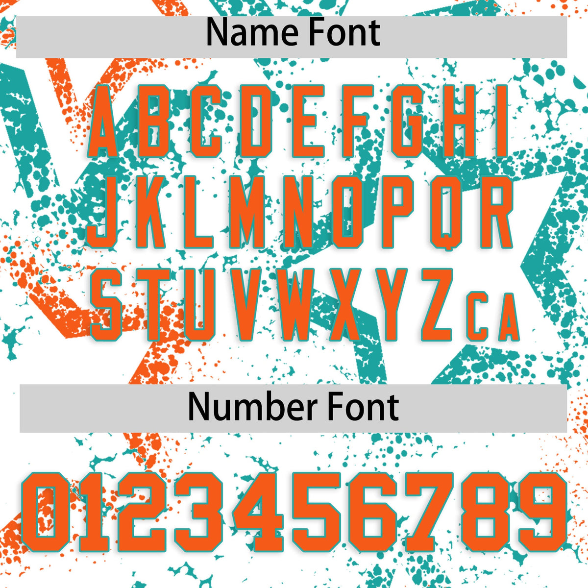 Custom White Aqua Orange Star-Shaped Ink Texture Graffiti Pattern Baseball Jersey | Sublimation Printed &amp; Stitched,Add Name and Numbern,Perfect for Parties,Perfect for Training | KXKSHOP