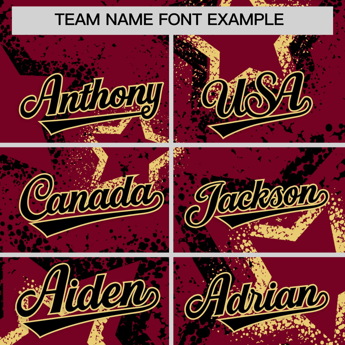 Custom Crimson Khaki Black Star-Shaped Ink Texture Graffiti Pattern Baseball Jersey | Sublimation Printed & Stitched,Add Name and Numbern,Perfect for Parties,Perfect for Training | KXKSHOP