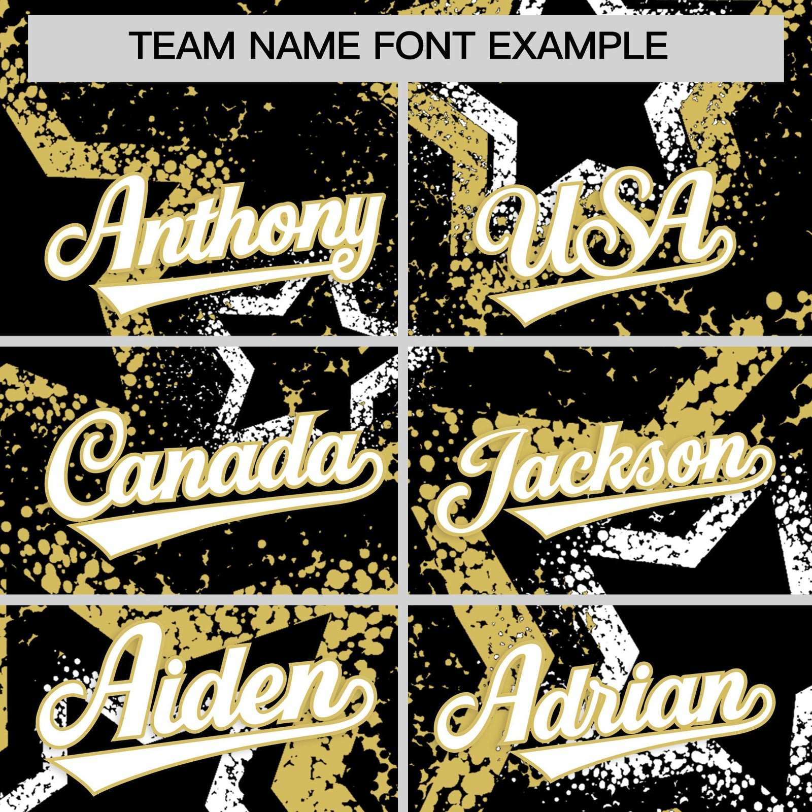 Custom Black White Old Gold Star-Shaped Ink Texture Graffiti Pattern Baseball Jersey | Sublimation Printed & Stitched,Add Name and Numbern,Perfect for Parties,Perfect for Training | KXKSHOP