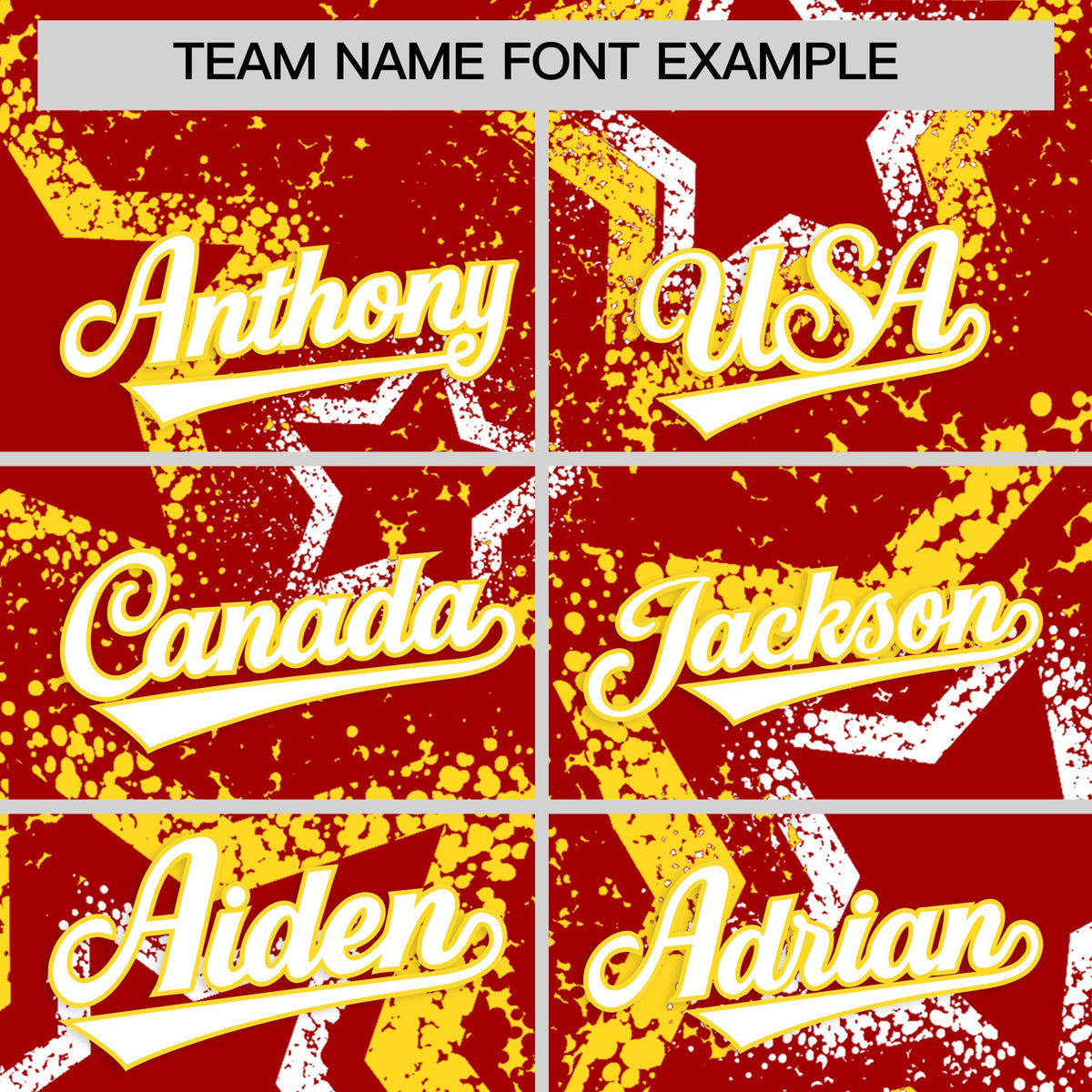 Custom Red White Gold Star-Shaped Ink Texture Graffiti Pattern Baseball Jersey | Sublimation Printed &amp; Stitched,Add Name and Numbern,Perfect for Parties,Perfect for Training | KXKSHOP
