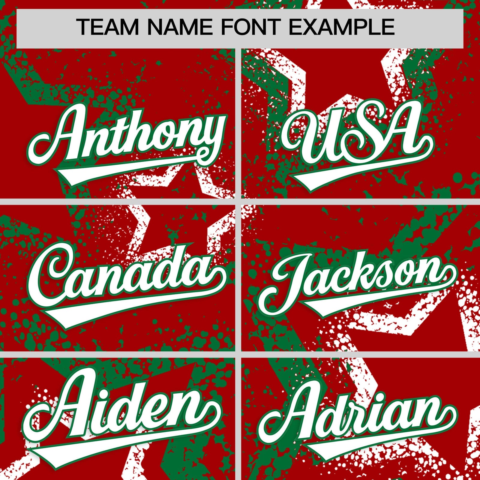 Custom Red White Kelly Green Star-Shaped Ink Texture Graffiti Pattern Baseball Jersey | Sublimation Printed & Stitched,Add Name and Numbern,Perfect for Parties,Perfect for Training | KXKSHOP